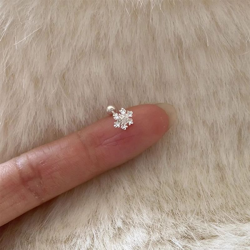 Alloy Barbell Earring Snowflake