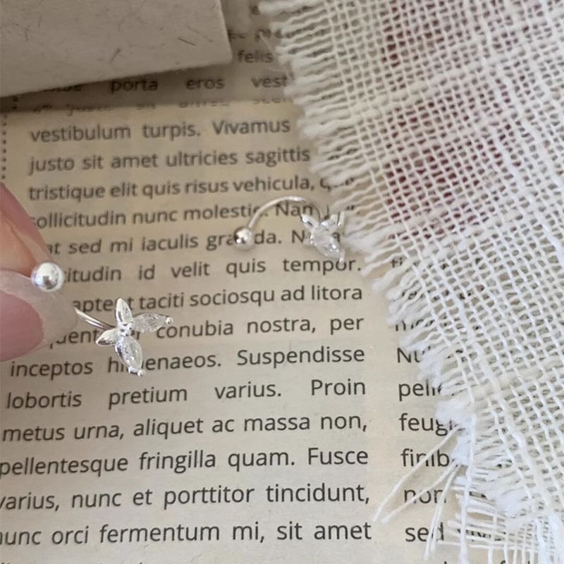 Rhinestone Butterfly Ear Alloy Jacket