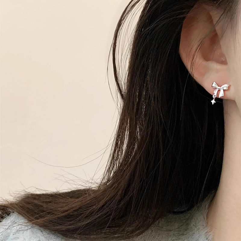 Bow Alloy Earring Drop