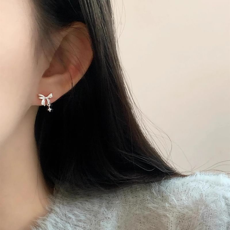 Bow Alloy Earring Drop