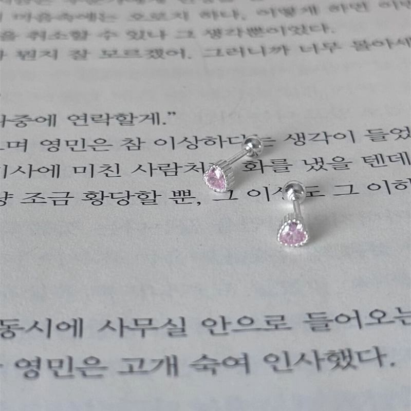 Alloy Heart Earring Rhinestone Stud