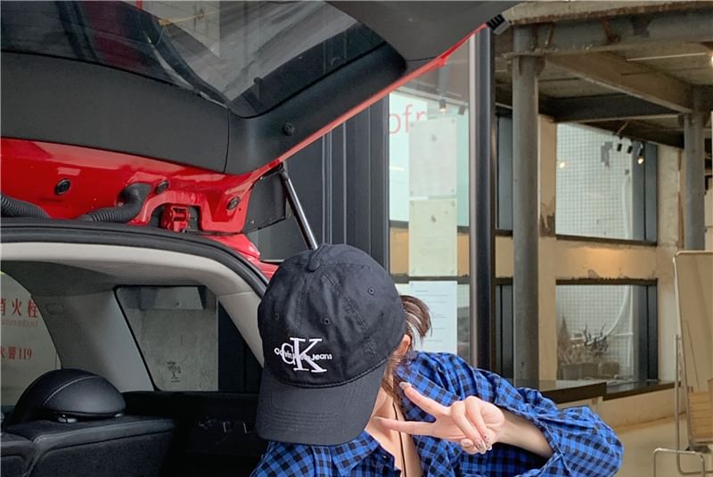 Plaid Long-Sleeve Collared Up Shirt Button