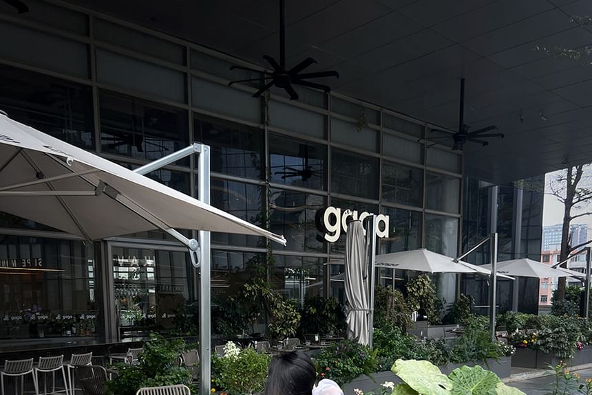 Puff-Sleeve A-Line Rise Blouse Tie-Neck Set Plain Cami / High Skirt Top Mini