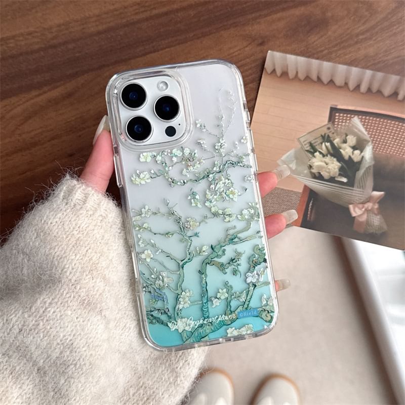 Gradient Floral Case Phone