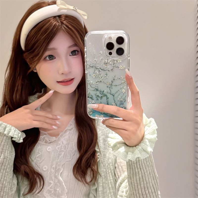 Gradient Floral Case Phone