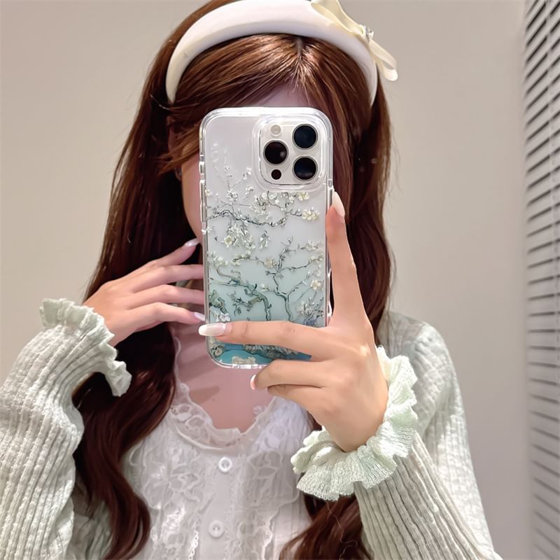 Gradient Floral Case Phone