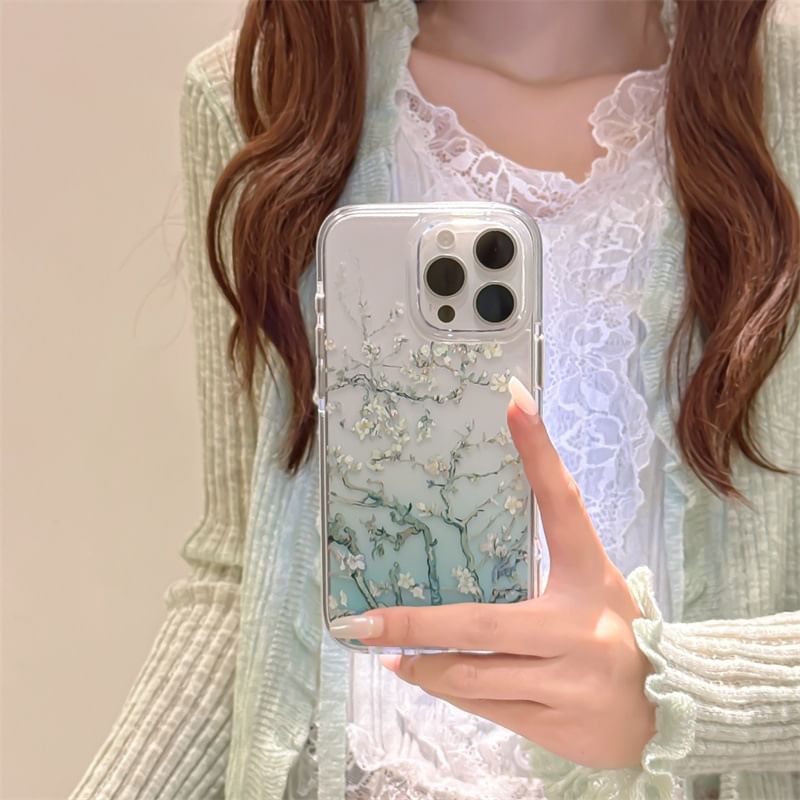 Gradient Floral Case Phone