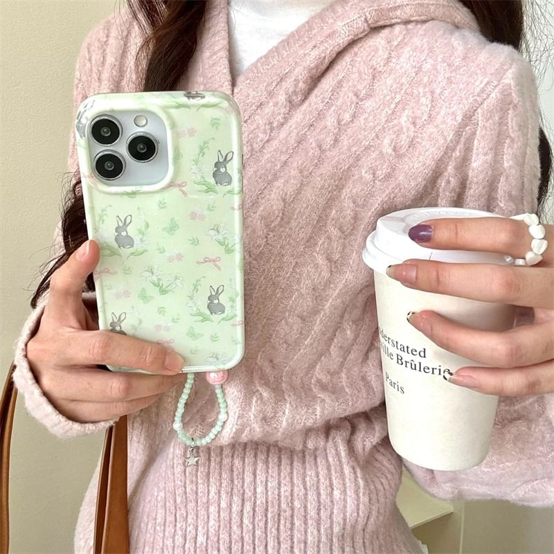 / Phone Set Rabbit Strap Case