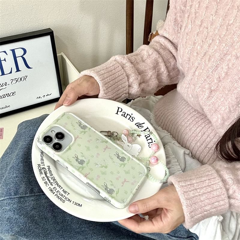 / Phone Set Rabbit Strap Case