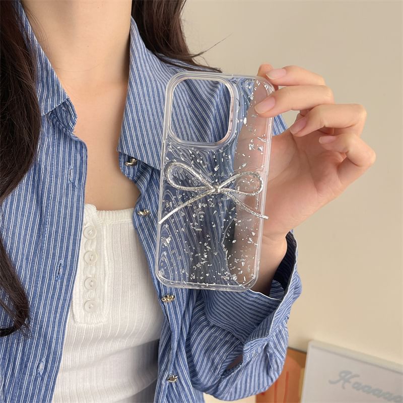 with Leaf Phone Bow Gold Case