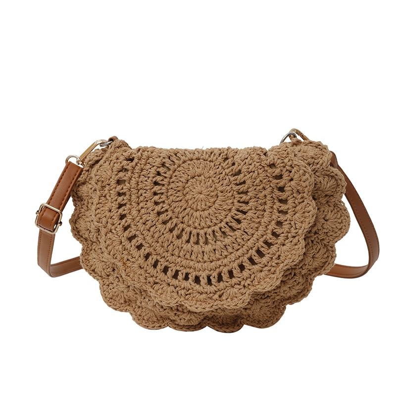 Lace Flap Crochet Crossbody Bag