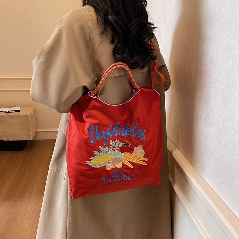 Vegetable Bag Tote Embroidered