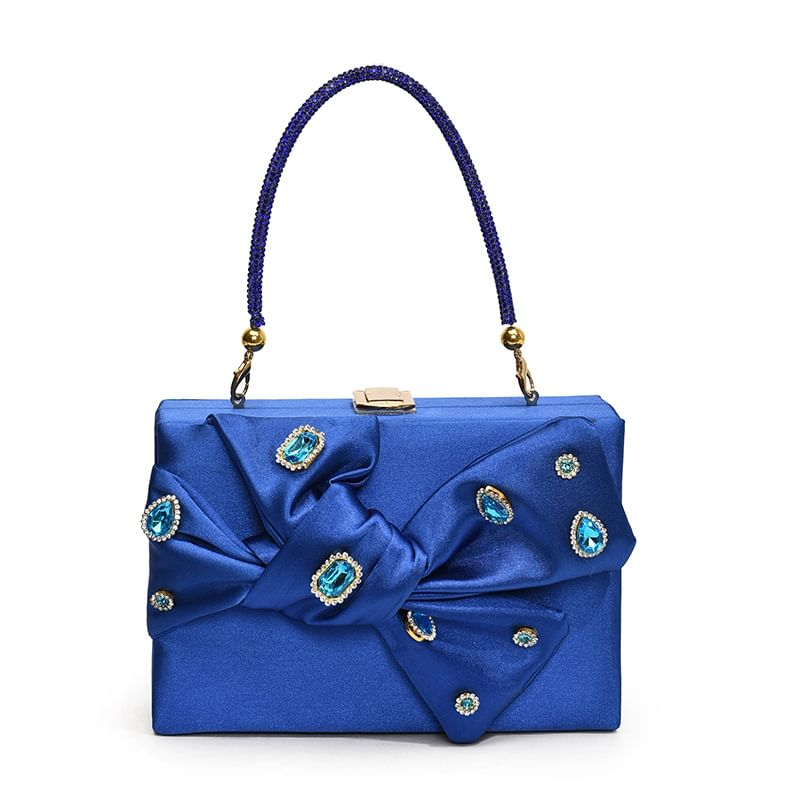 Box Crossbody Bow Bag Rhinestone