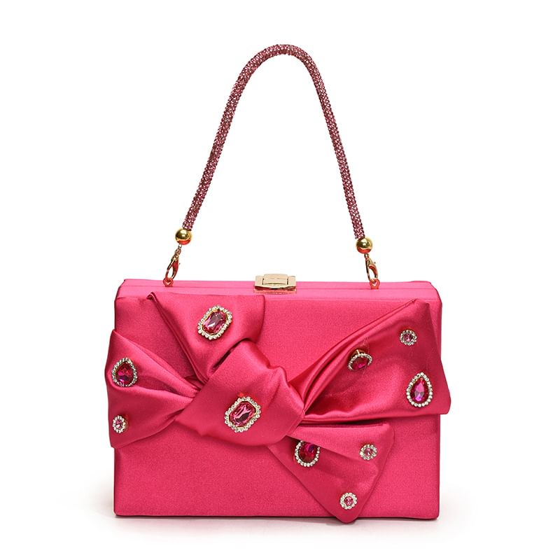 Box Crossbody Bow Bag Rhinestone