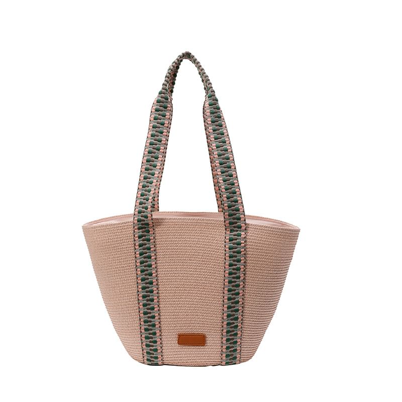 Tote Pattern Woven Strap Bag