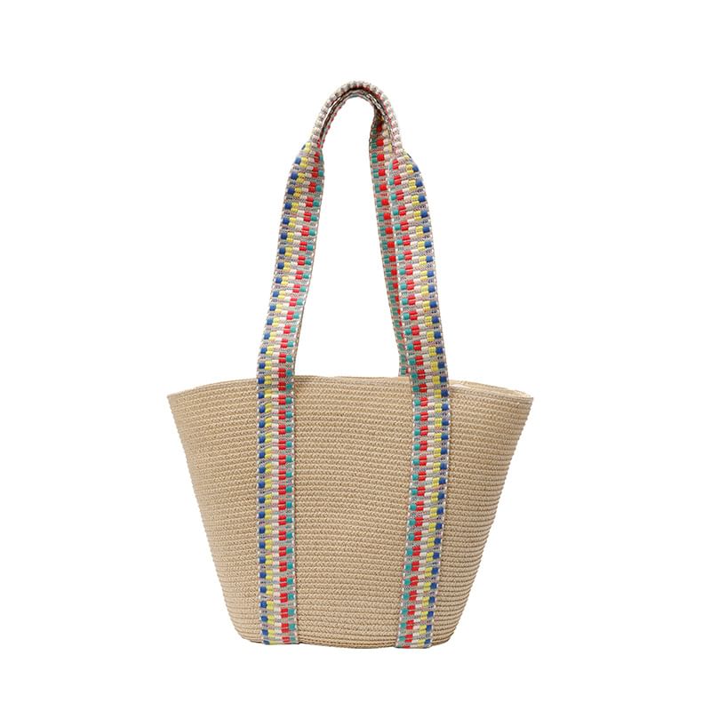 Tote Pattern Woven Strap Bag