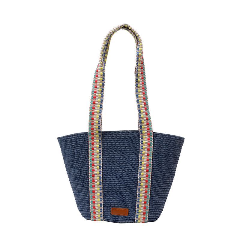 Tote Pattern Woven Strap Bag