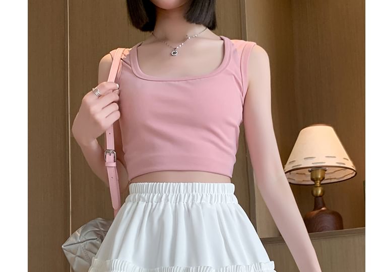 Elastic Mini Accordion A-Line Plain Tiered Waist Skirt Pleated