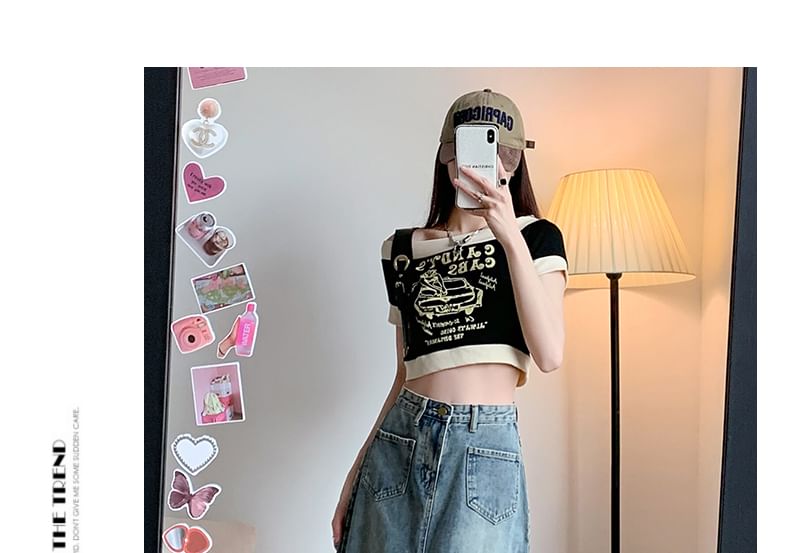 Waist Fringed Skirt Denim Midi A-Line High