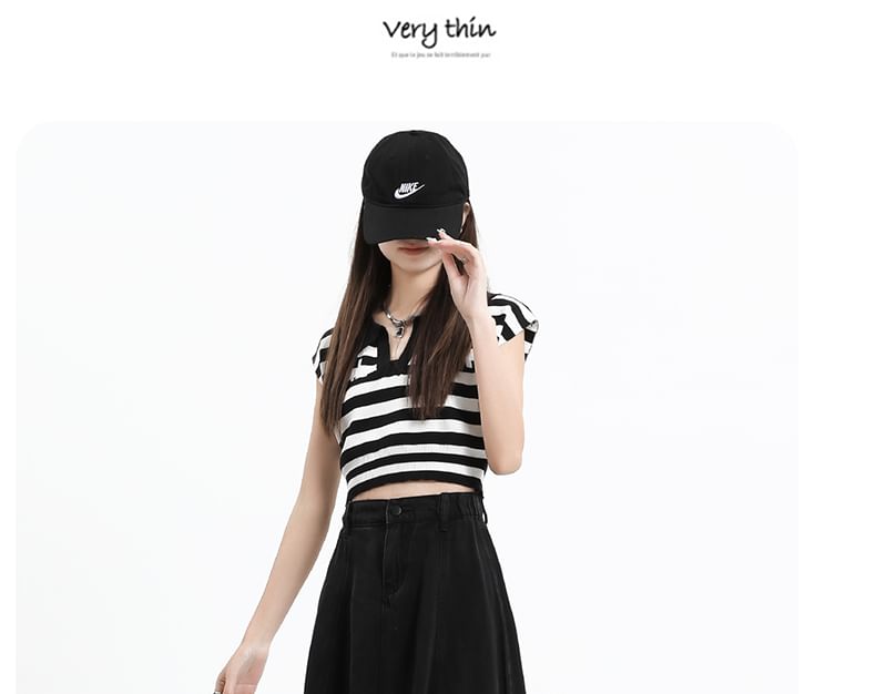 Midi A-Line Skirt High Plain Denim Rise