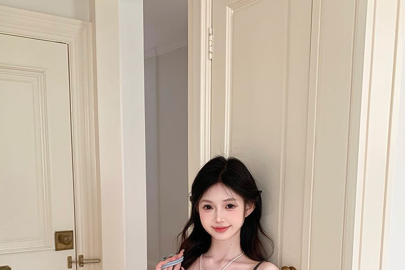 Ruffle Panel Camisole V-Neck Top