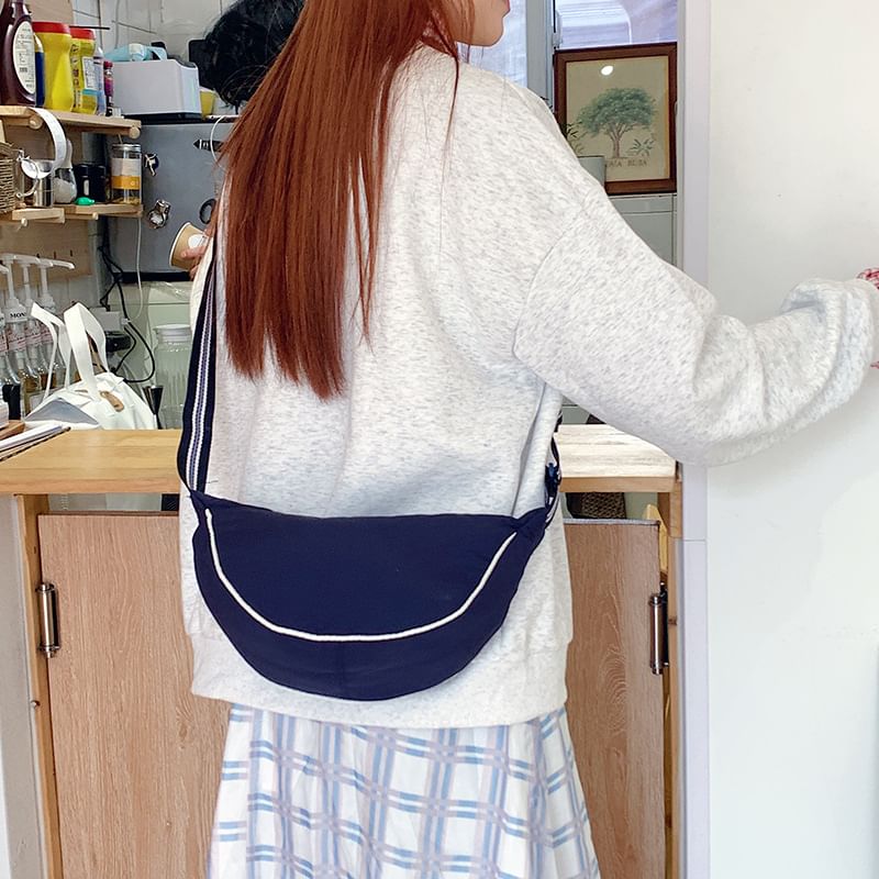 Crossbody Bag Contrast Strap Trim Striped