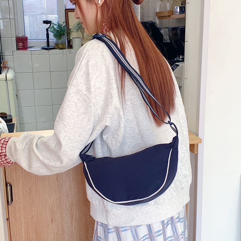 Crossbody Bag Contrast Strap Trim Striped