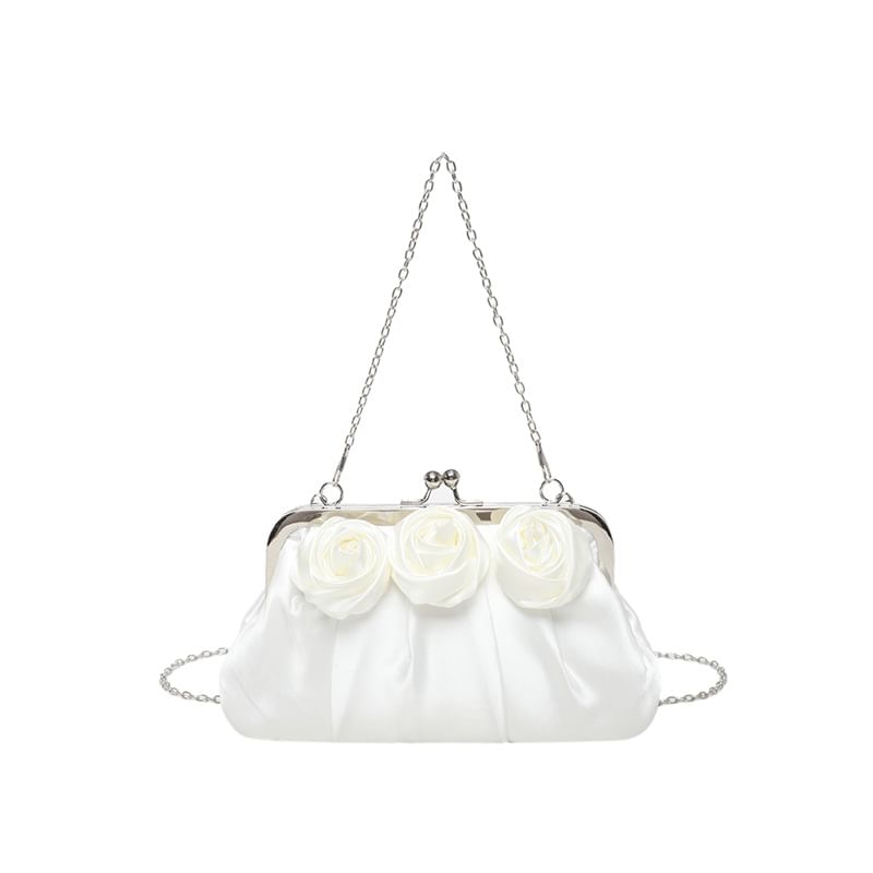 Floral Shoulder Shirred Bag Plain