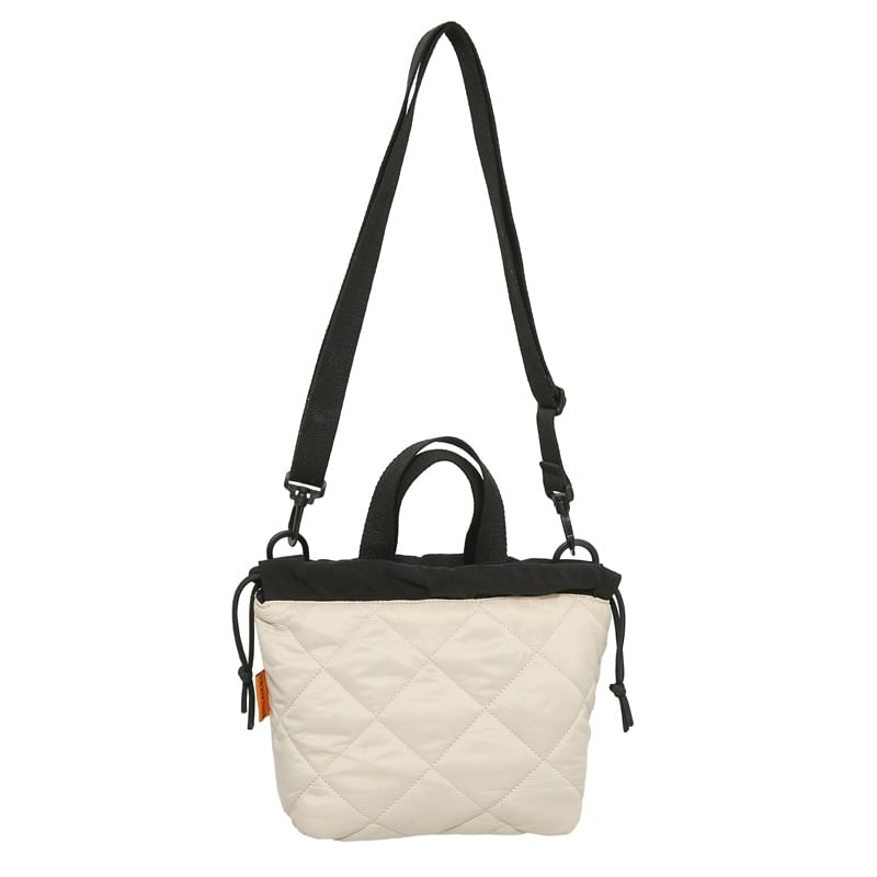 Quilted Bag Two-Tone Drawstring Crossbody