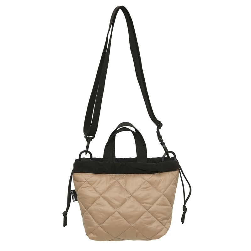 Quilted Bag Two-Tone Drawstring Crossbody