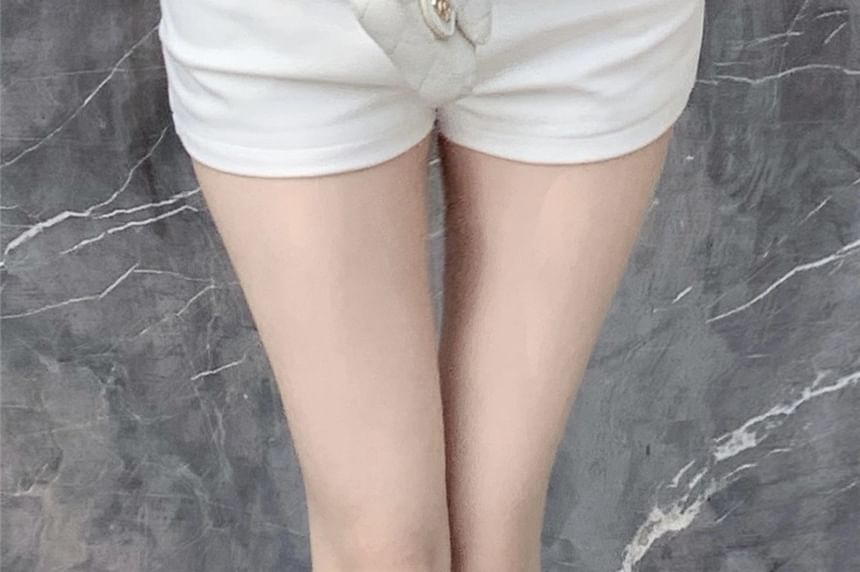 Plain Chained Waist Hot High Pants