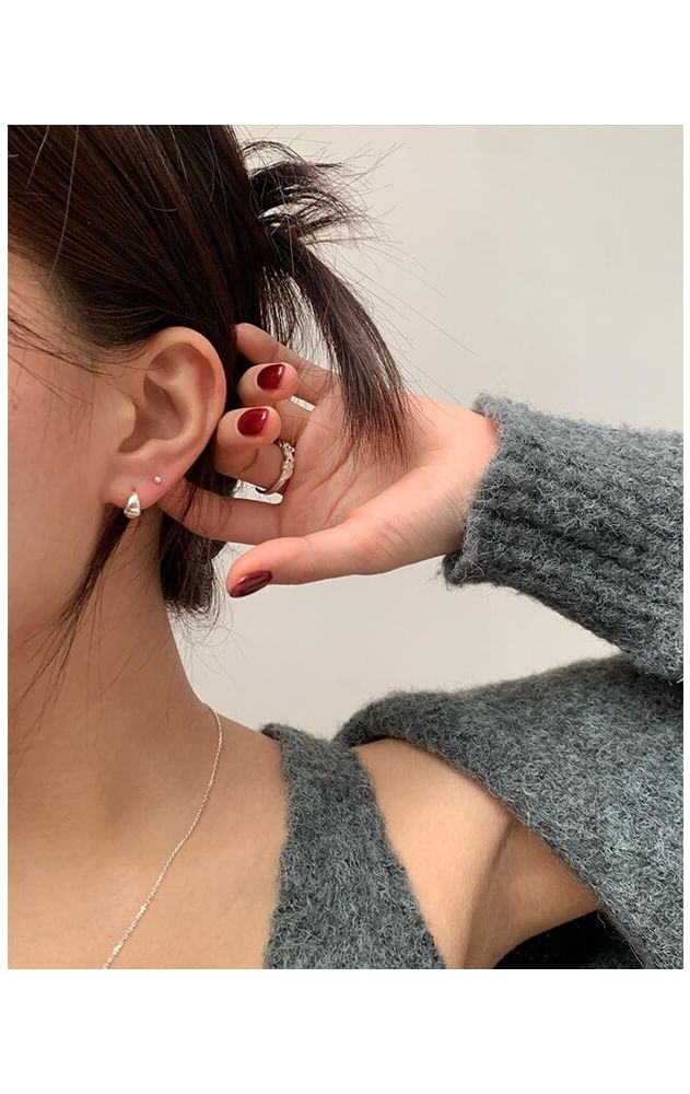 925 Glossy Silver Hoop Earring Sterling