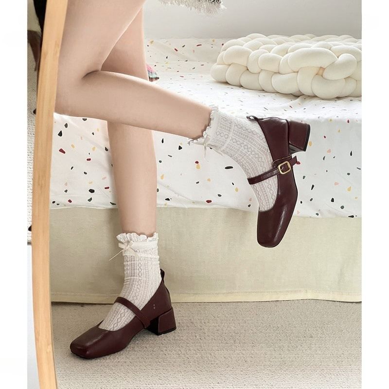 Shoes Jane Heel Chunky Mary