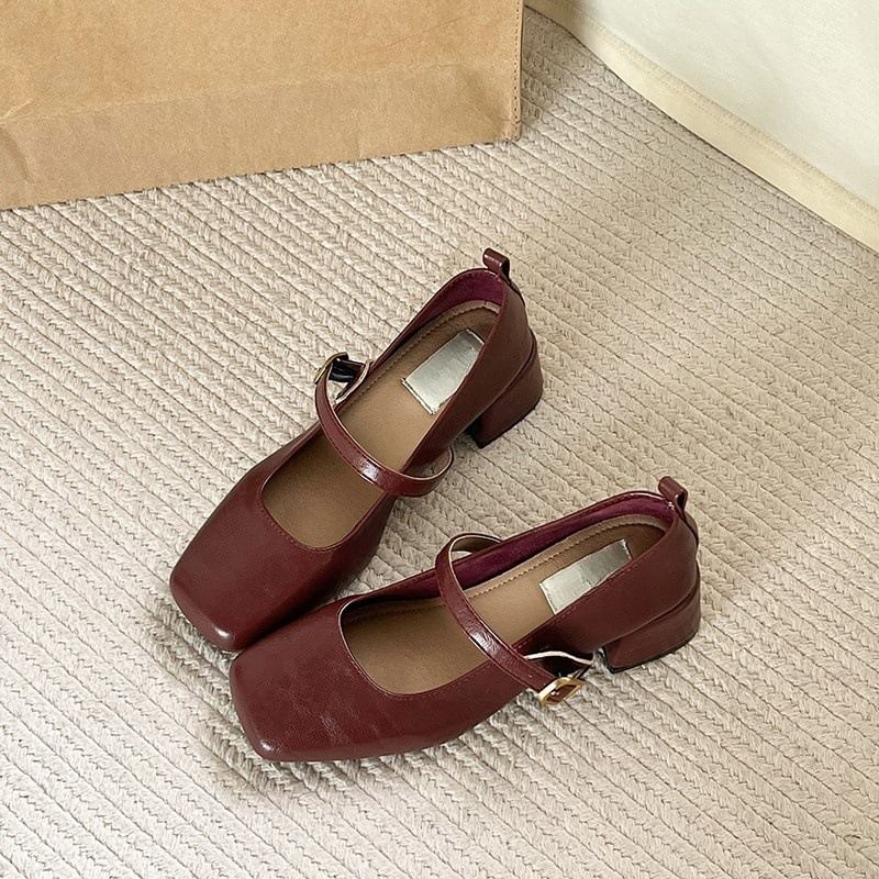 Shoes Jane Heel Chunky Mary