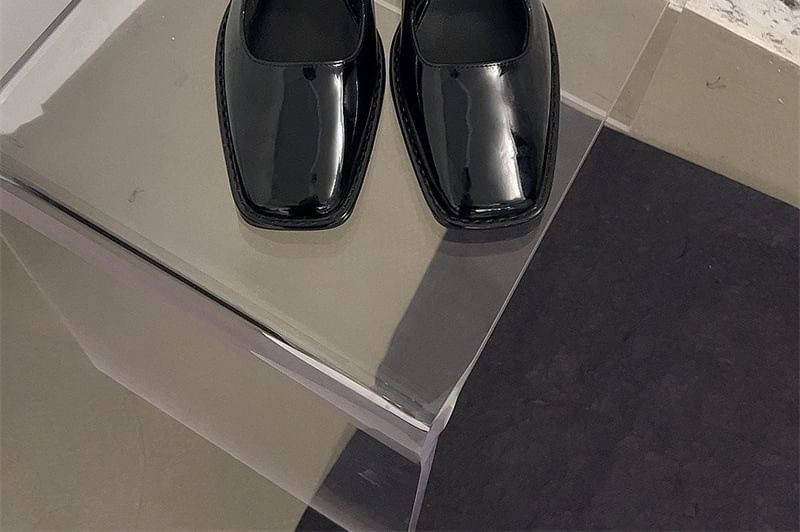 Jane Mary Chunky Shoes Heel Square-Toe