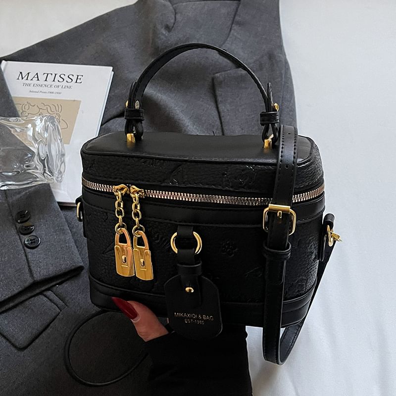 Faux Bag Print Crossbody Cartoon Leather