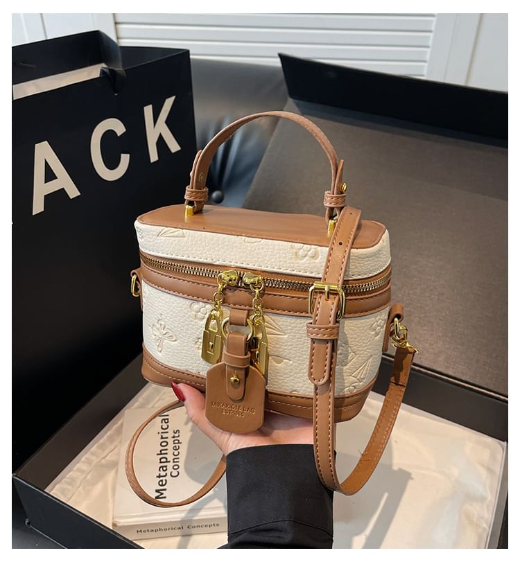 Faux Bag Print Crossbody Cartoon Leather