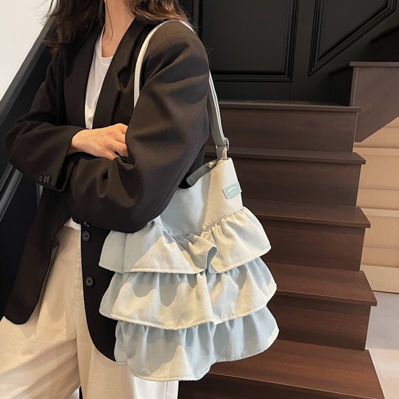 Plain Tote Ruffle Bag