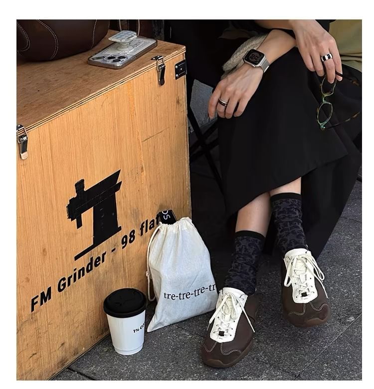 Lace-Up Two Leather Genuine Sneakers Tone