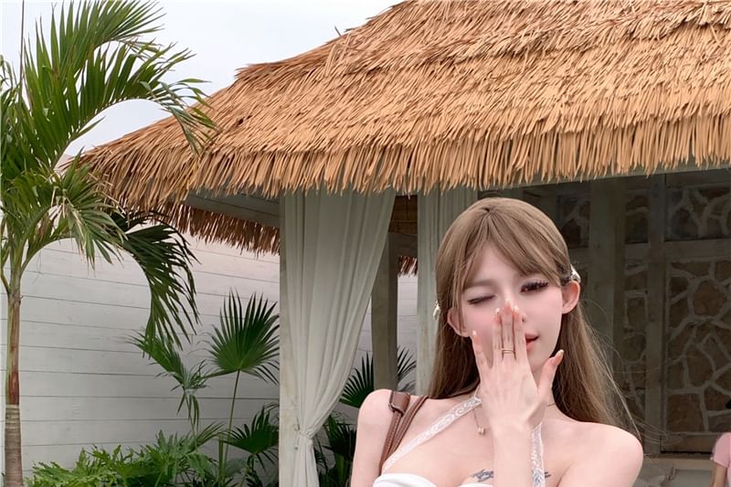 Rise Lace Hot Trim Pants Denim Washed Low