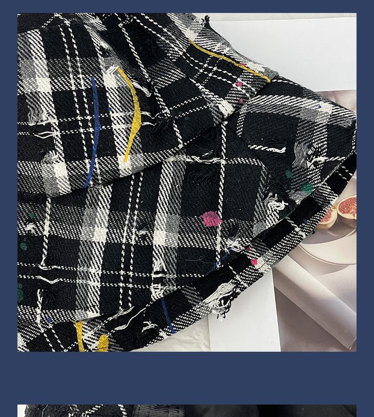 Hat Plaid Distressed Bucket