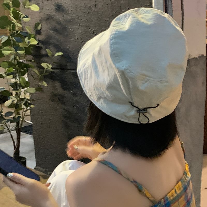 Hat Drawstring Cloche Plain