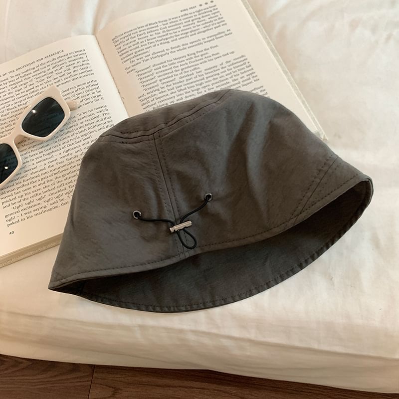 Hat Drawstring Cloche Plain