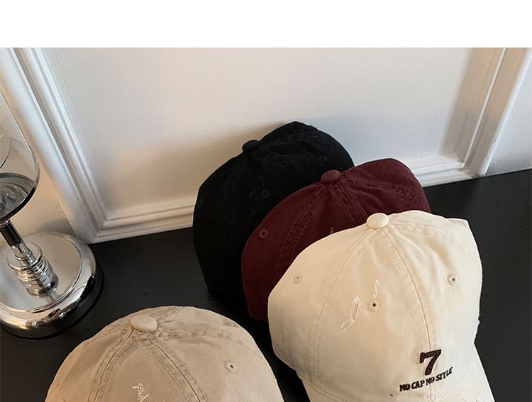 Cap Distressed Embroidered Lettering Baseball