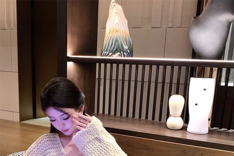 / Mini Dress Print Cardigan Plain Crochet Flower V-Neck Bodycon Strap Spaghetti