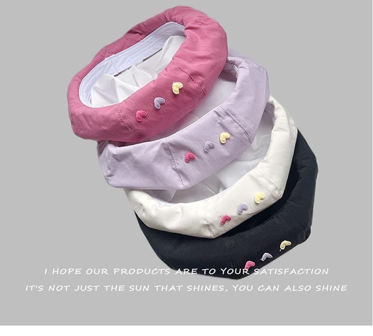 Embroidered Hat Heart Beret