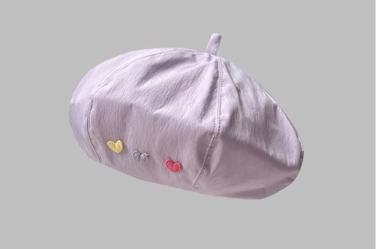 Embroidered Hat Heart Beret