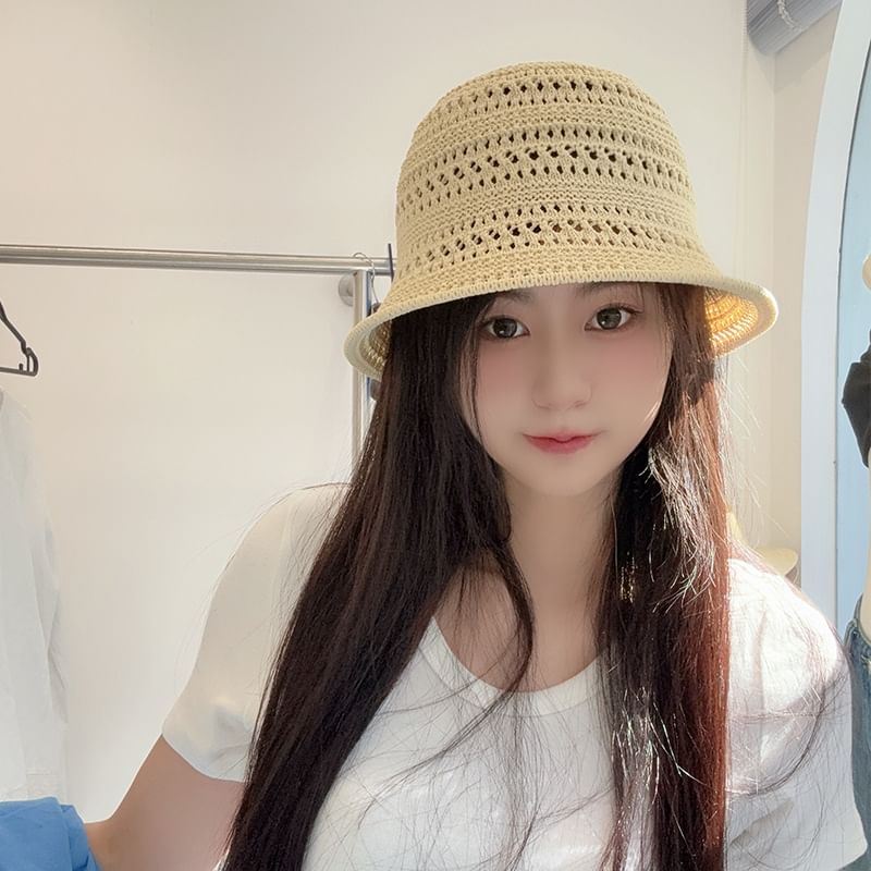 Plain Straw Cloche Hat