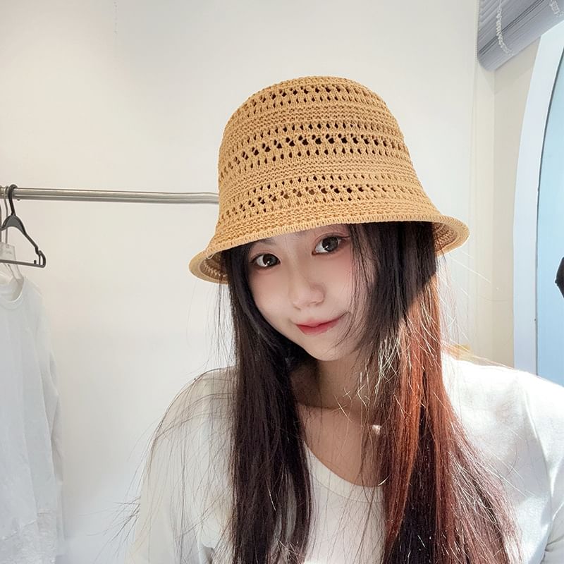 Plain Straw Cloche Hat
