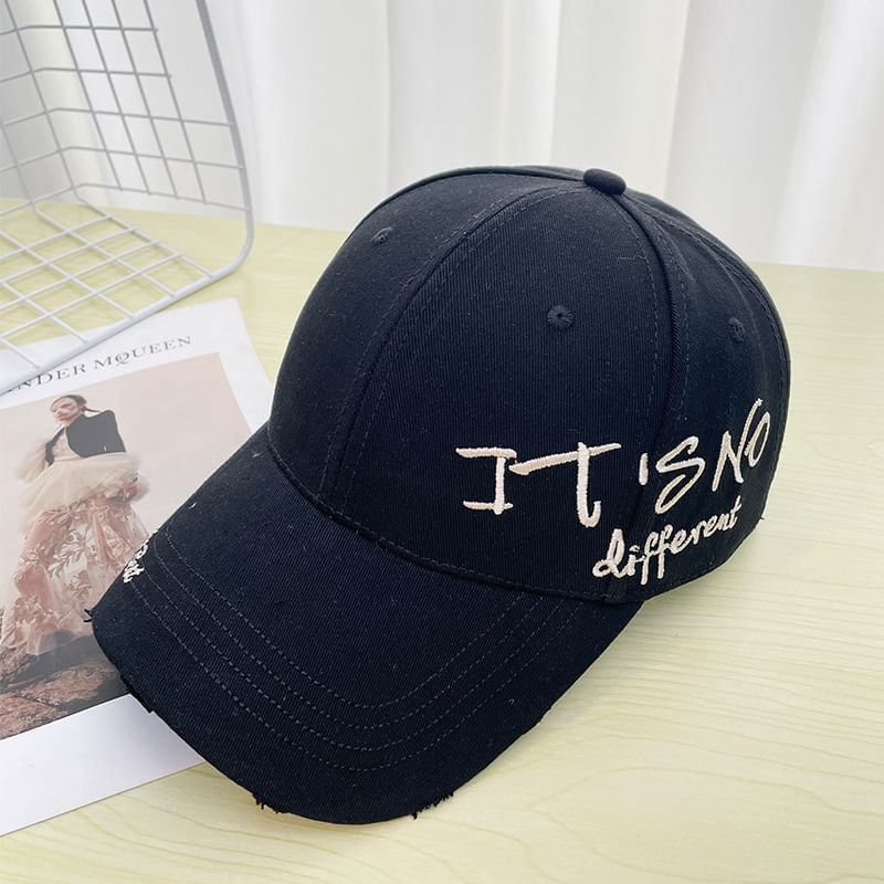Embroidered Baseball Cap Distressed Lettering